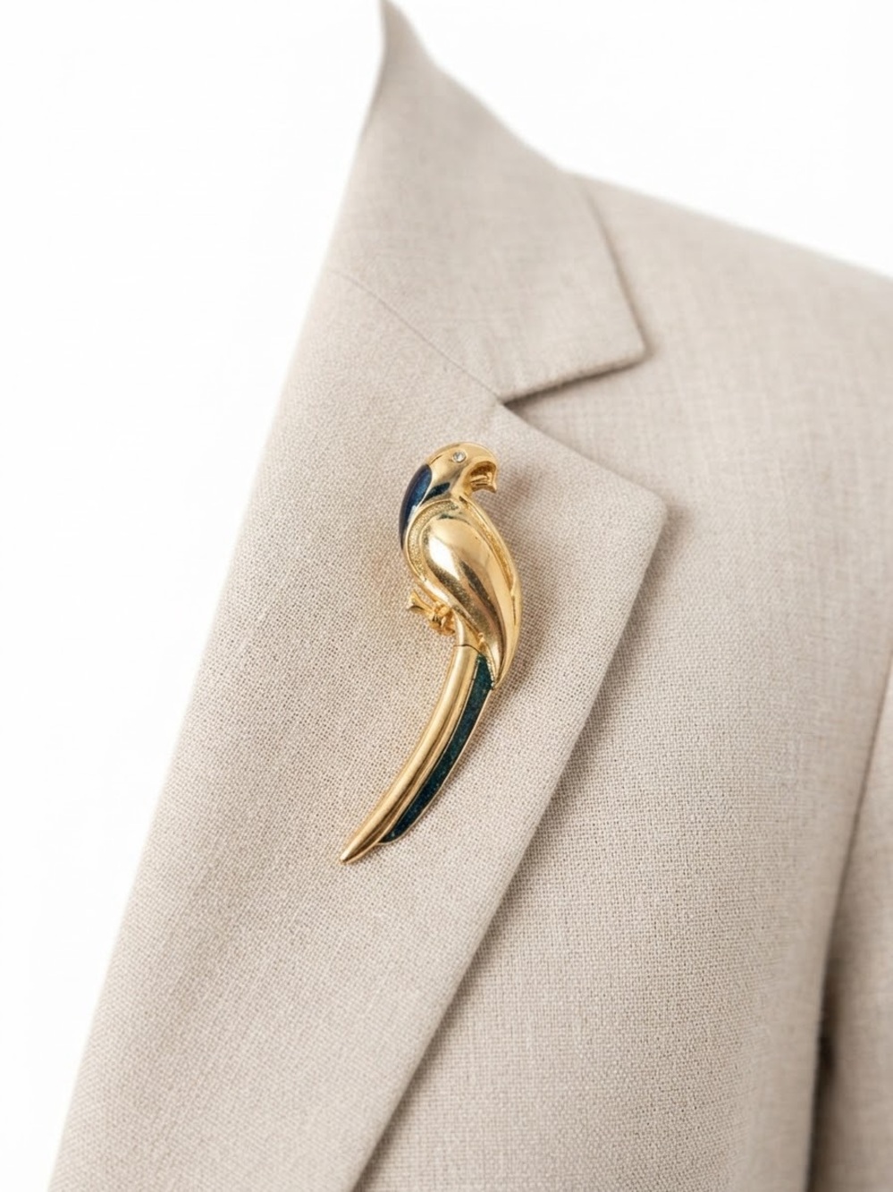 Liz Claiborne Gold Parrot Brooch